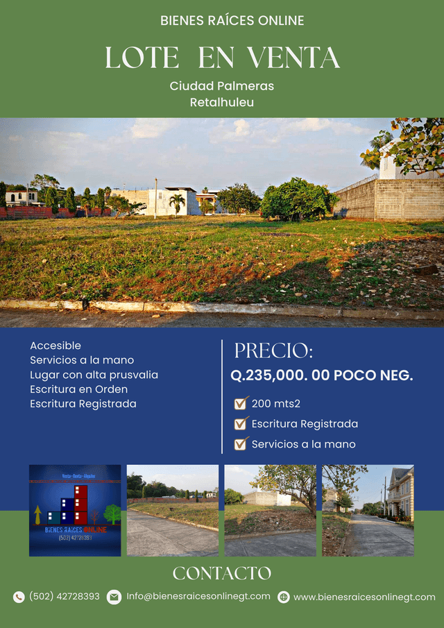 Terreno en venta en Retalhuleu · 200 m²