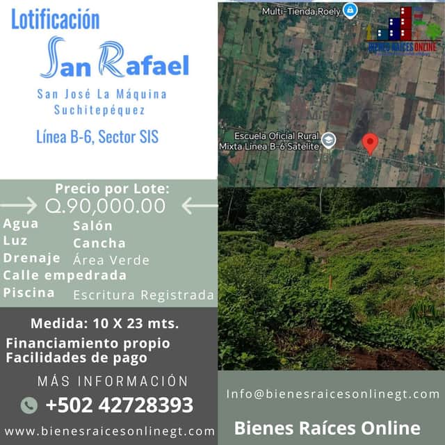 Terreno en venta en Suchitepéquez · 23 m²