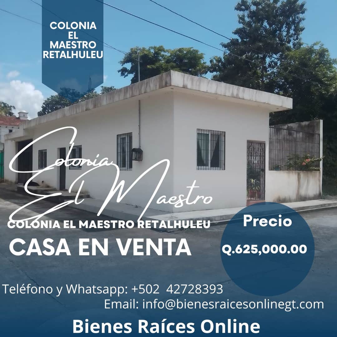 Casa en Venta El Maestro Retalhuleu