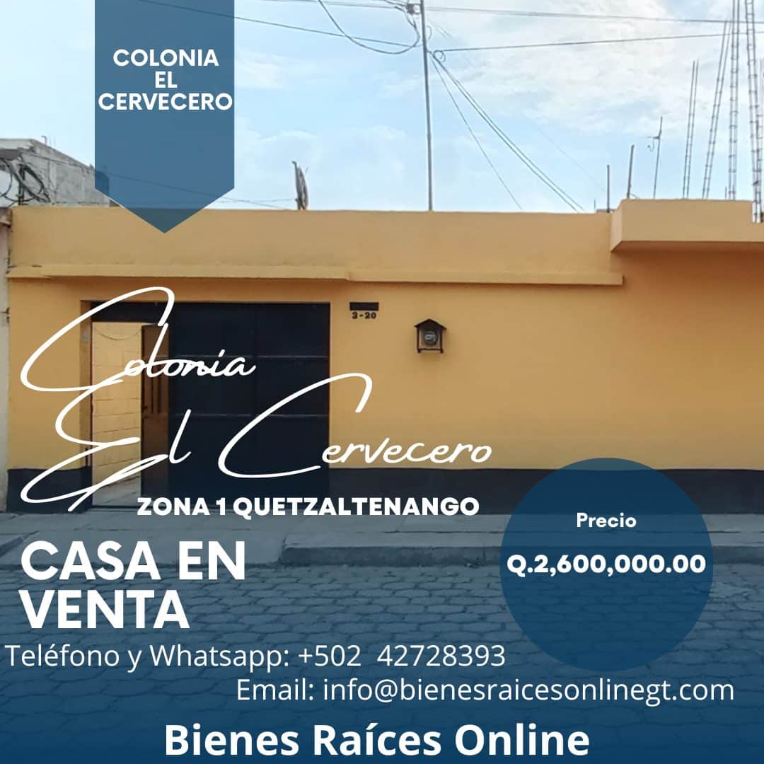 Casa en Venta Colonia El Cervecero Quetzaltenango