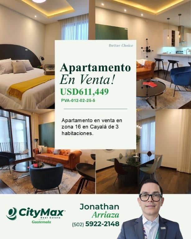 Venta Apartamento exclusivo en Cayala zona 16, Ciudad de Guatemala