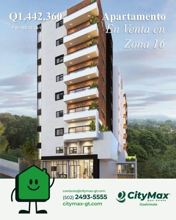 En venta apartamento en Planos en la Zona 16, Ciudad de Guatemala
