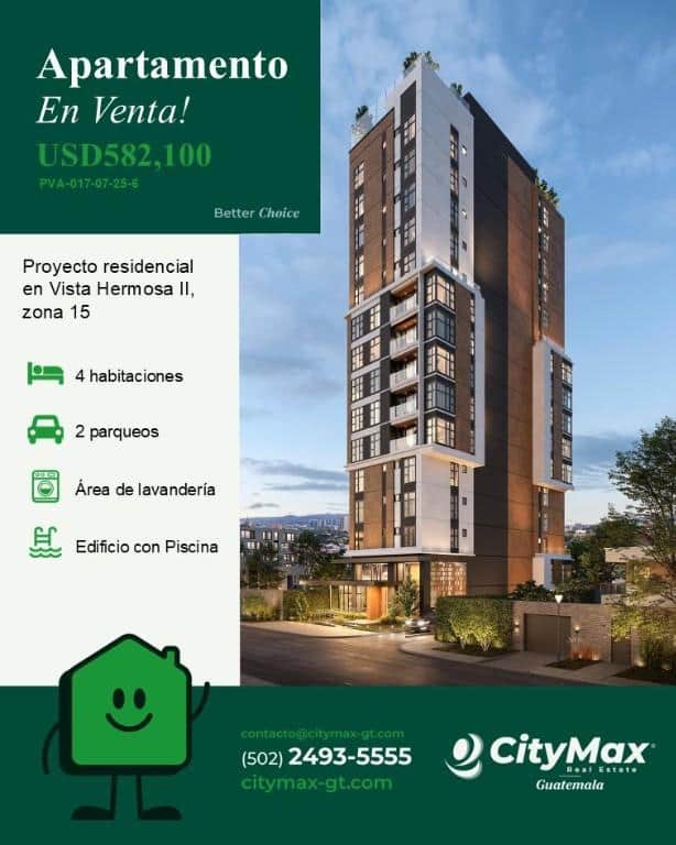 En venta apartamento edificio Boutique en zona 15, Ciudad de Guatemala