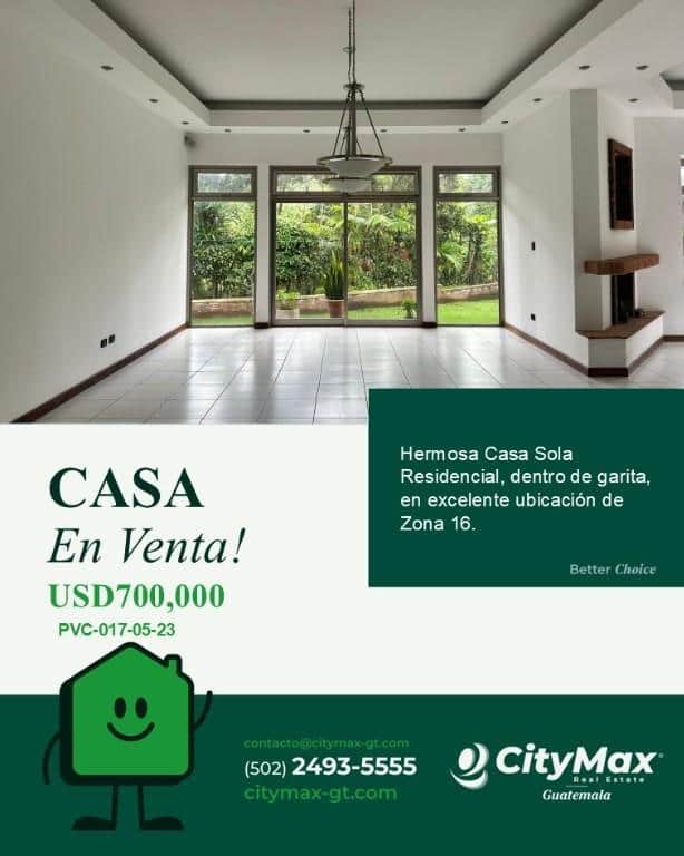 Casa Residencial en Venta en Zona 16 Kanajuyú II, Ciudad de Guatemala