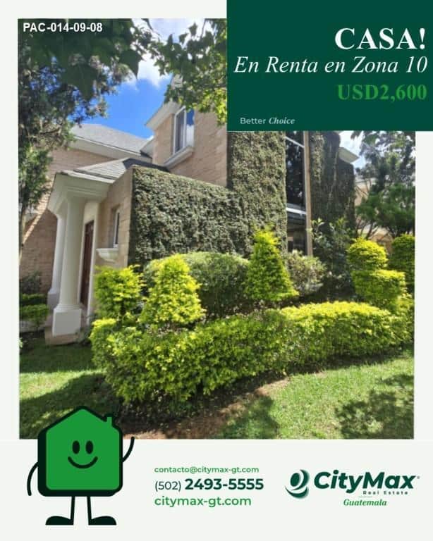 En Alquiler casa en residencial diagonal 6 zona 10, Ciudad de Guatemala
