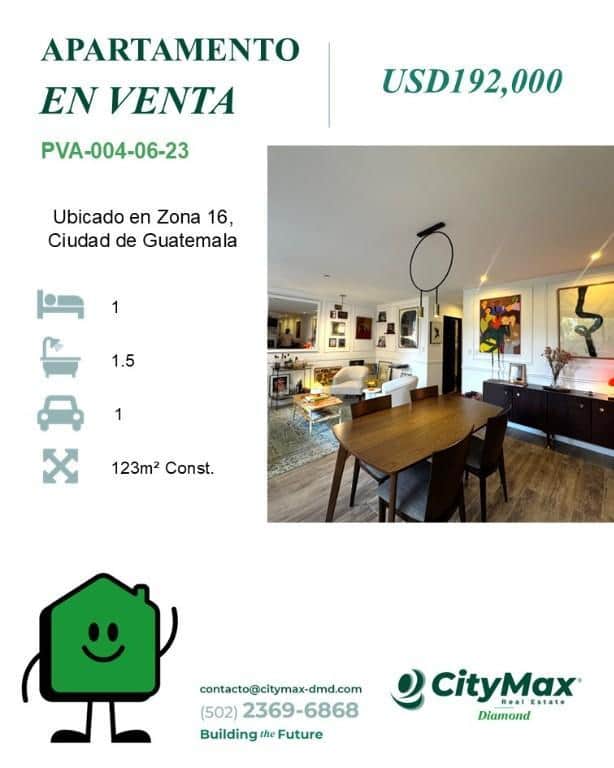 Apartamento en Venta en Zona 16 Ciudad de Guatemala