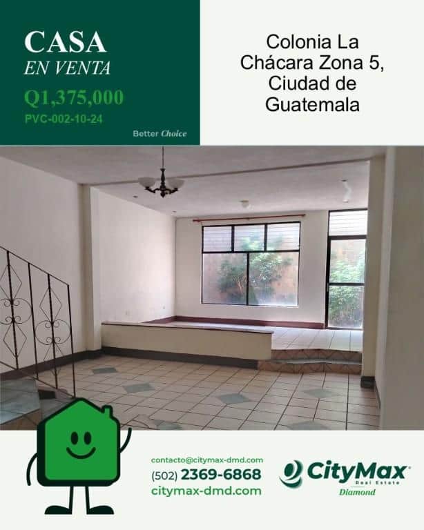 Casa en venta en zona 5 Colonia Chácara, Ciudad de Guatemala