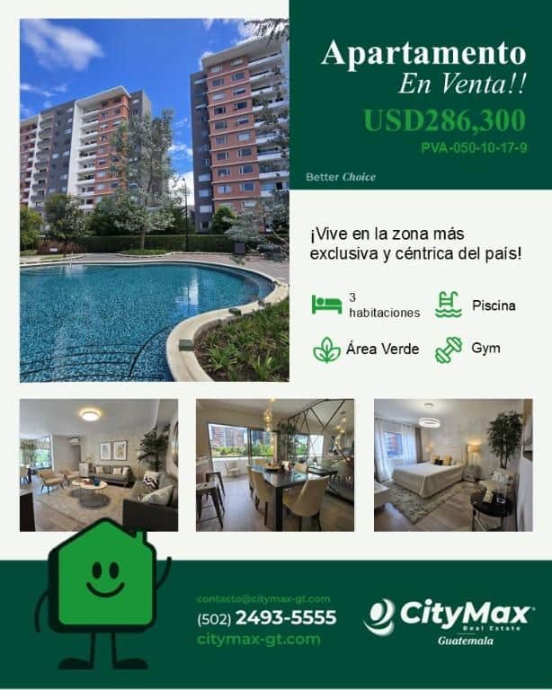 En venta Apartamento de lujo en la Zona 14, Ciudad de Guatemala