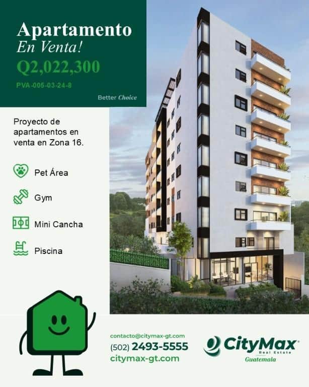 Apartamento en planos en venta en la zona 16, Ciudad de Guatemala