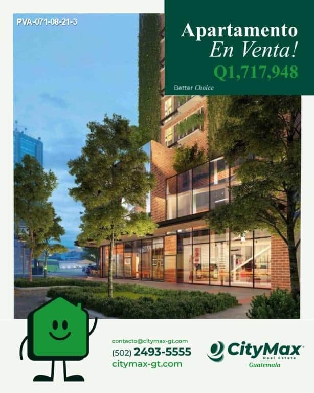 En Venta Hermoso Apartamento en Zona 4, Ciudad de Guatemala