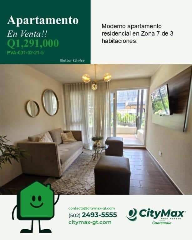 Apartamento en venta Calzada Mateo Flores zona 7, Ciudad de Guatemala