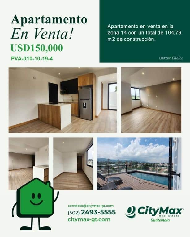 Apartamento en venta en la zona 14 la Villa, Ciudad de Guatemala