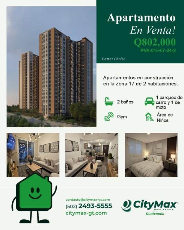 En venta Apartamento en la Zona 17 Portales, Ciudad de Guatemala