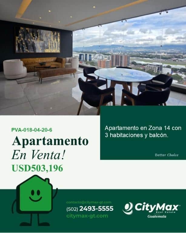 Apartamento Listo para Estrenar en Zona 14 con Balcón, Ciudad de Guatemala