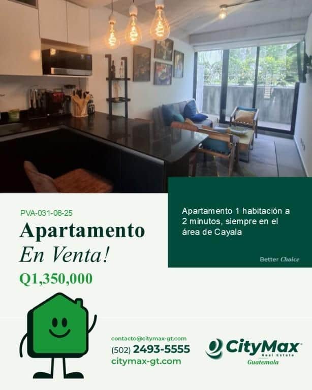 En Venta apartamento 1 habitación Shift Cayala, Ciudad de Guatemala