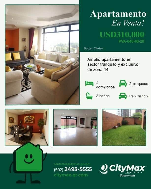 Apartamento Amplio en zona 14 Venta, Ciudad de Guatemala