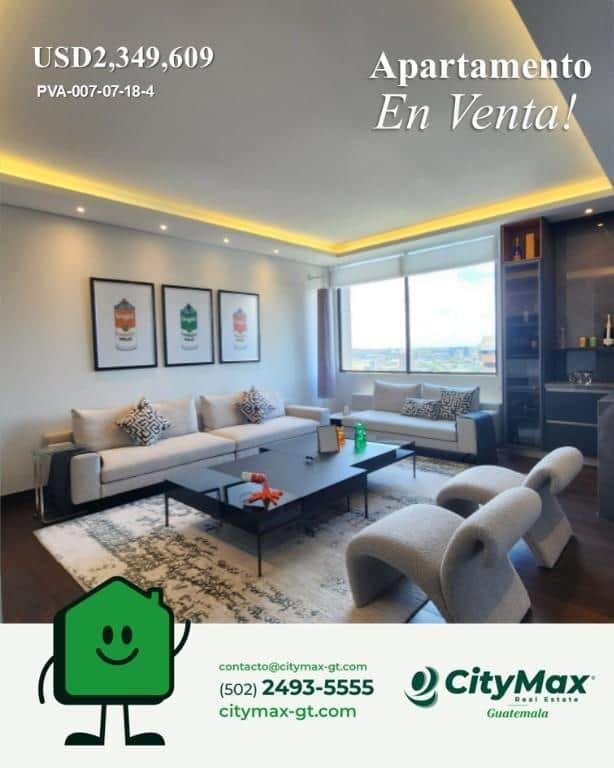 LUJOSO APARTAMENTO EN CIUDAD GUATEMALA ZONA 14, Ciudad de Guatemala