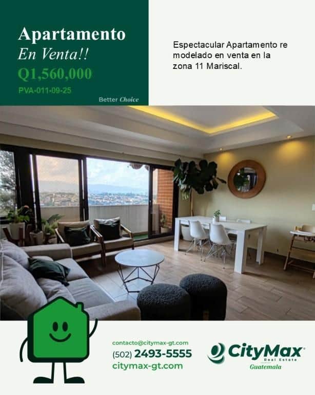 Apartamento en venta 3 habitaciones Nivel Alto Zona 11, Ciudad de Guatemala