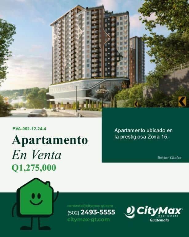 Apartamento en Venta en zona 15 con Jardin, Ciudad de Guatemala