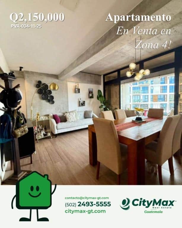 Apartamento en venta en edificio Granat zona 4, Ciudad de Guatemala