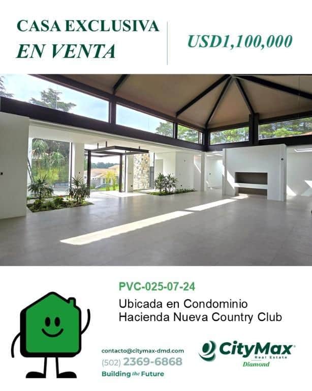 Casa Exclusiva en Venta en Condominio Hacienda Nueva, San Jose Pinula
