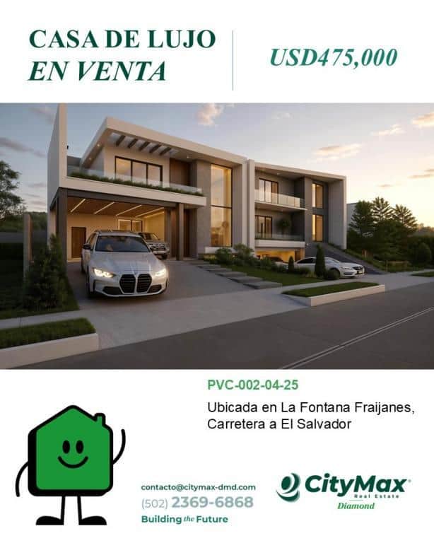 Inversionistas venden espectacular Casa con dos niveles, 461 m2, ubicada en La Fontana Fraijanes, Guatemala