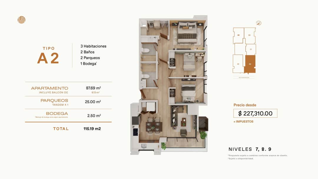 Apartamento en zona 15 en planos