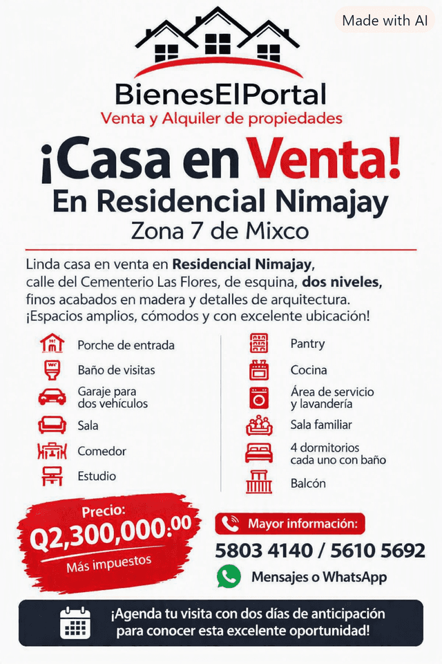 Casa en venta en Zona 7, Mixco · 4 hab · 200 m²