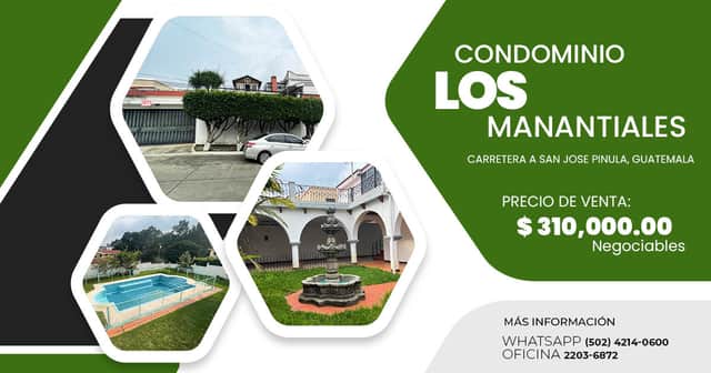 Casa en venta en San José Pinula, Guatemala · 4 hab · 616 m²