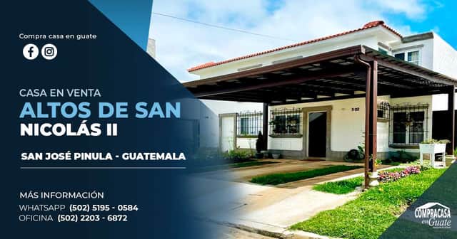 Casa en venta en San José Pinula, Guatemala · 3 hab · 133 m²