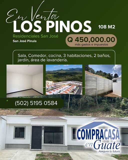 Casa en venta en San José Pinula, Guatemala · 3 hab · 108 m²