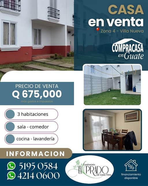 Casa en venta en Villa Nueva, Guatemala · 3 hab · 99 m²