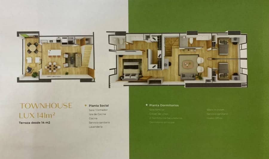 Townhouse Lux 141 m2 en Preventa, edificio Endora Z.11.