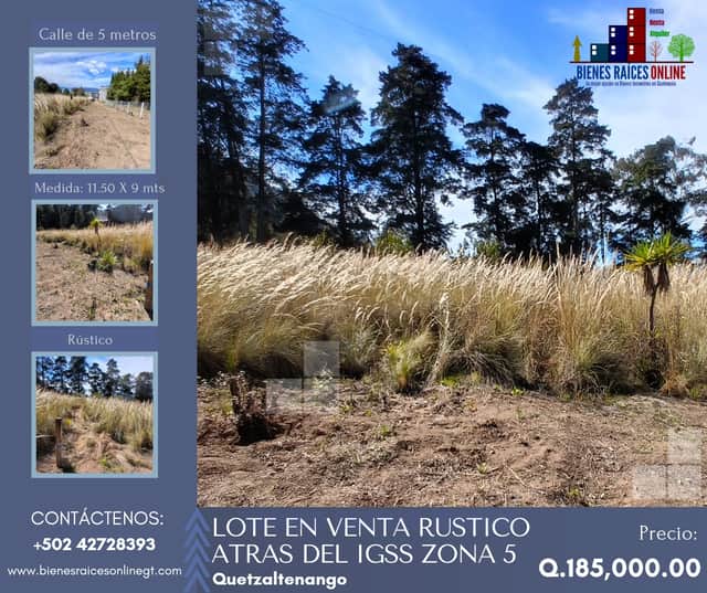 Terreno en venta en Zona 5, Quetzaltenango