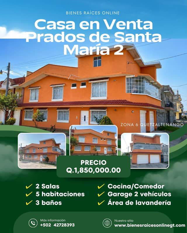 Casa en venta en Zona 6, Quetzaltenango · 5 hab