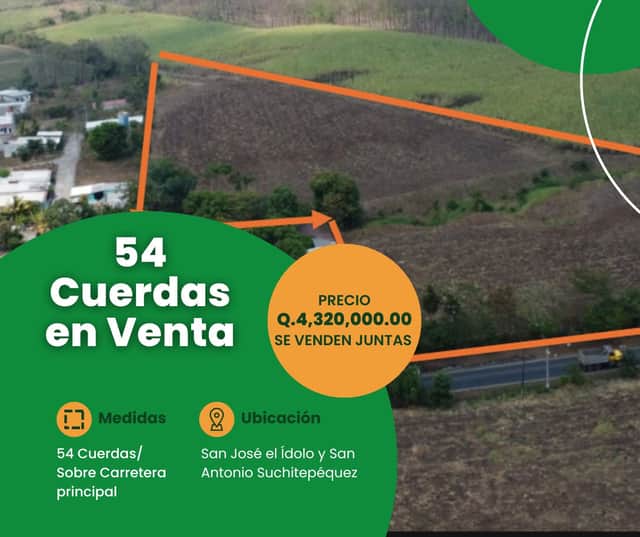 Terreno en venta en Guatemala, Suchitepéquez