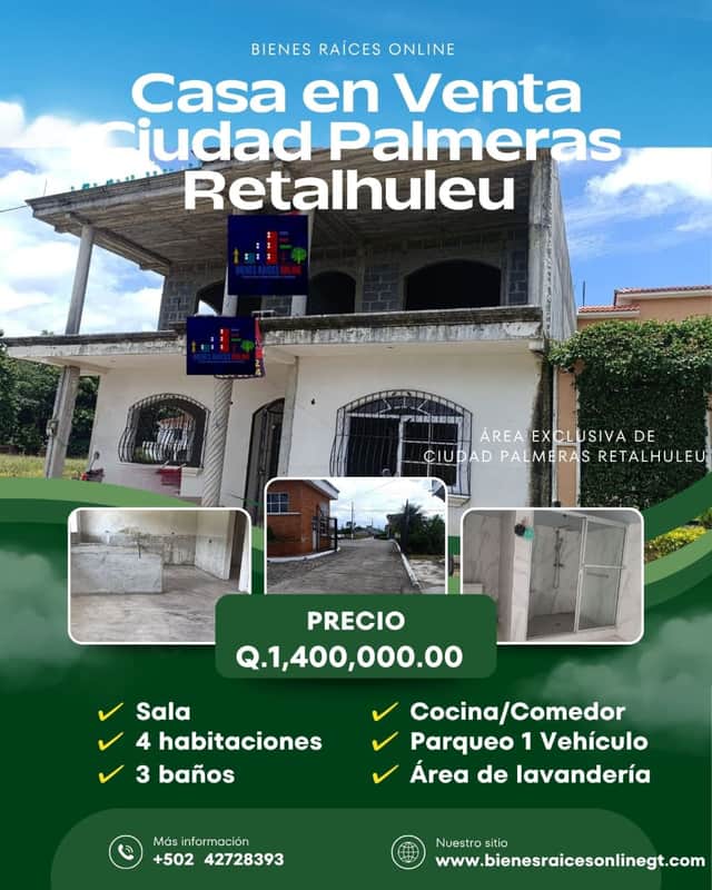 Casa en venta en Retalhuleu · 4 hab
