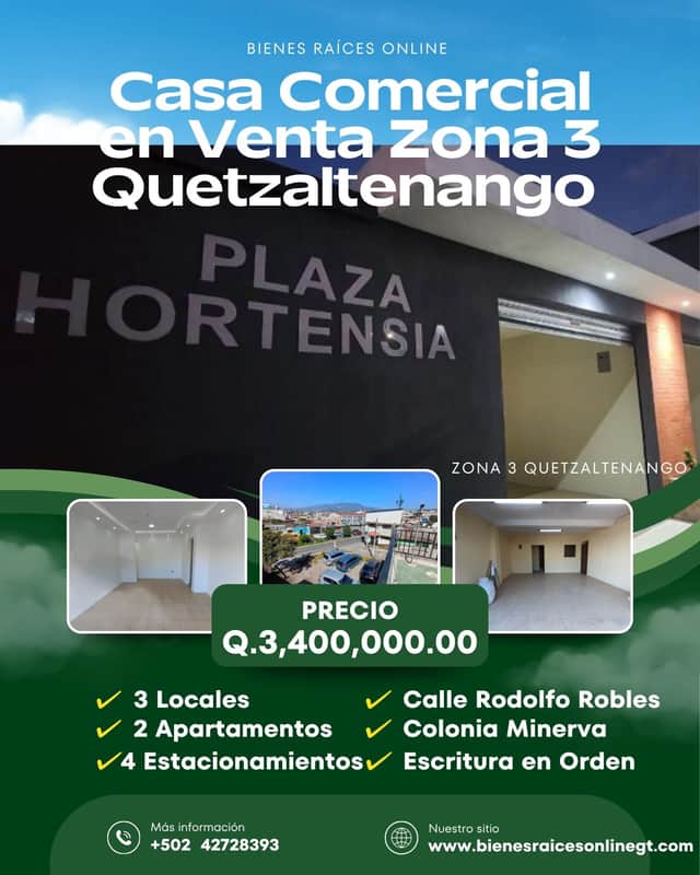Casa en venta en Zona 3, Quetzaltenango · 2 hab