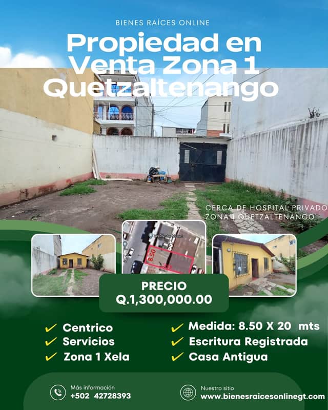 Terreno en venta en Zona 1, Quetzaltenango