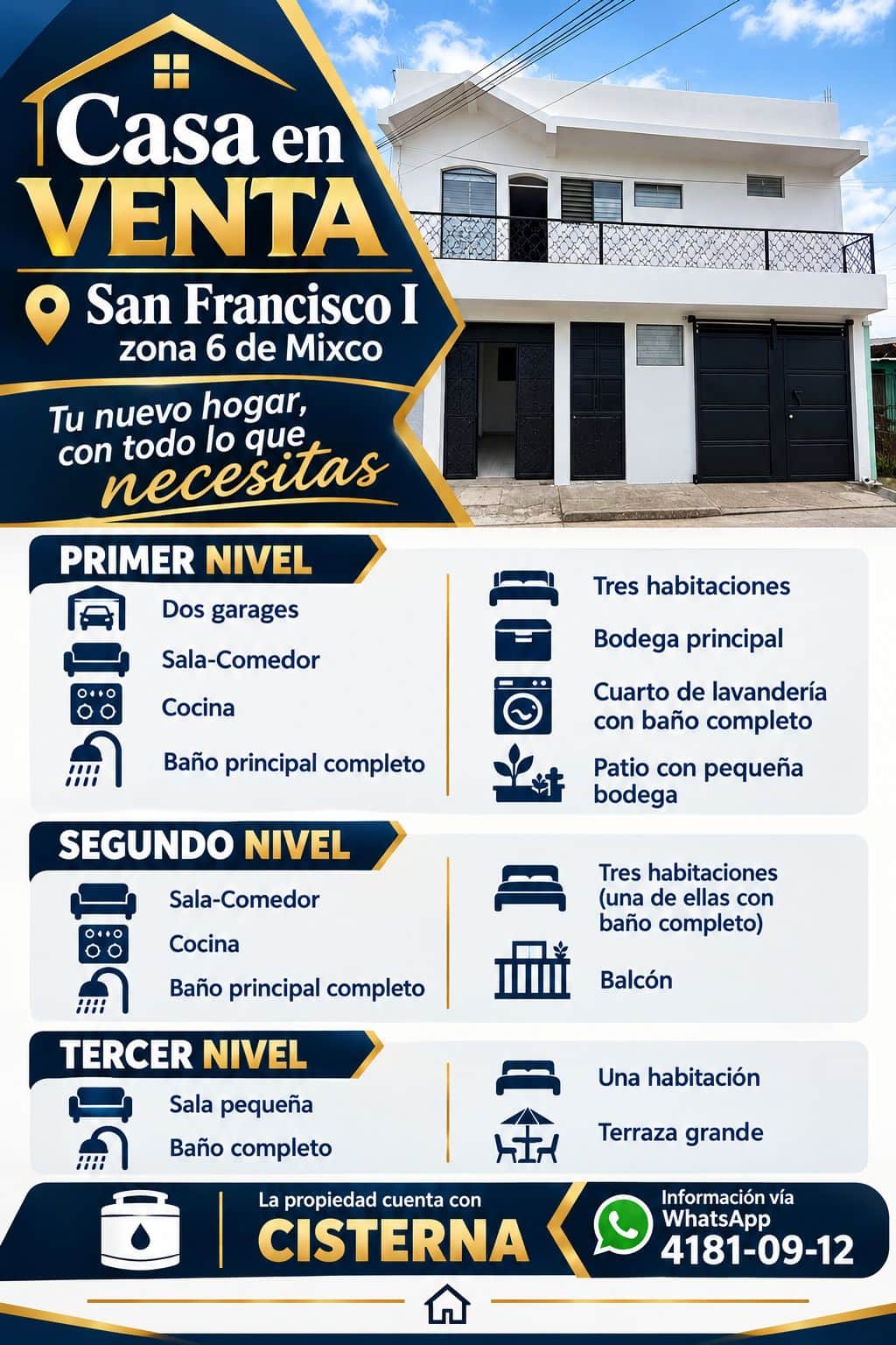 Casa en venta Colonia San Francisco I Zona 6 de Mixco