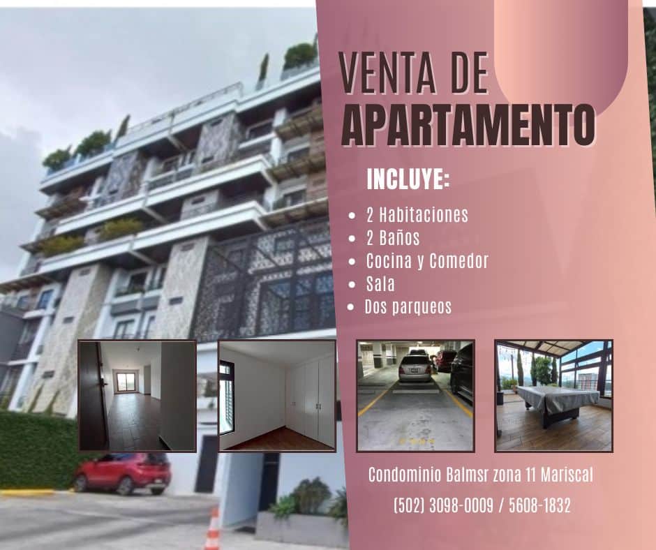 Vendo apartamento Condominio Balmer zona 11 col. Mariscal