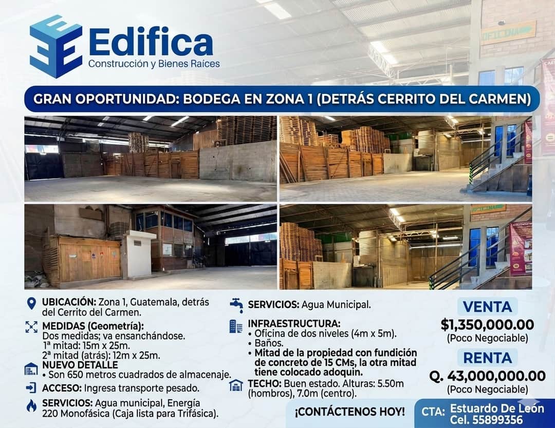 Bodega urbana de gran capacidad con oficinas y acceso pesado