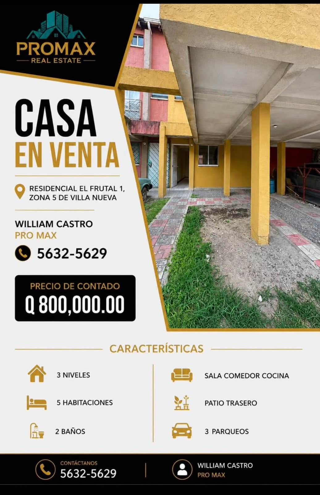Casa en Venta en Recidencial Frutal 1 Villa Nueva