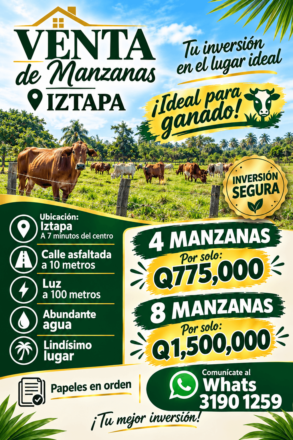 Terreno en venta en Puerto Iztapa, Escuintla